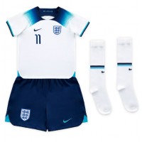 Koszulka piłkarska Anglia Marcus Rashford #11 Strój Domowy dla dzieci MŚ 2022 tanio Krótki Rękaw (+ Krótkie spodenki)